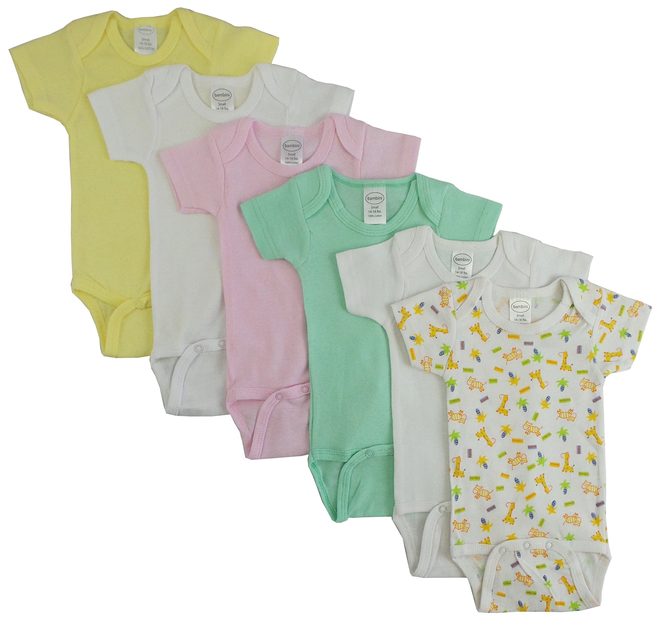 Pastel Girls Short Sleeve 6 Pack