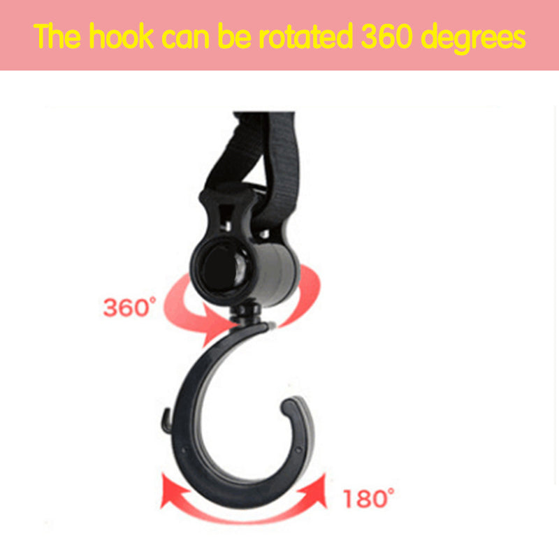 1-2pcs Baby Hanger Baby Bag Stroller Hooks Pram Rotate 360 Degree Baby