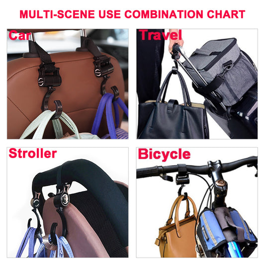 1-2pcs Baby Hanger Baby Bag Stroller Hooks Pram Rotate 360 Degree Baby