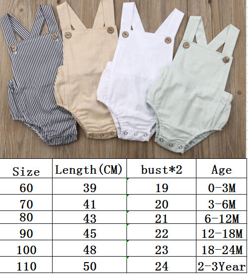 11color Newborn Infant Baby Boy Girl Bodysuit Summer Button Jumpsuit