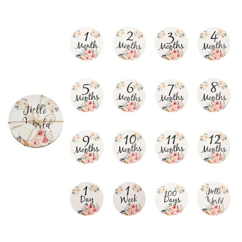 12pcs/lot Baby Milestone Number Monthly Memorial Cards Newborn Baby