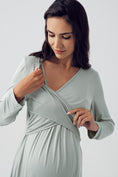 Load image into Gallery viewer, Shopymommy 15105 Cross Double Breasted Maternity & Nursing Nightgown
