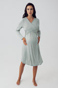 Load image into Gallery viewer, Shopymommy 15105 Cross Double Breasted Maternity & Nursing Nightgown
