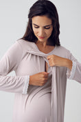 Load image into Gallery viewer, Shopymommy 15109 Wide Double Breasted Maternity & Nursing Nightgown
