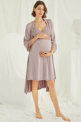 Load image into Gallery viewer, Shopymommy 18430 Lace Strappy Maternity & Nursing Nightgown With Robe
