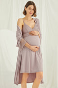 Load image into Gallery viewer, Shopymommy 18430 Lace Strappy Maternity & Nursing Nightgown With Robe
