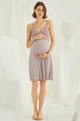 Load image into Gallery viewer, Shopymommy 18430 Lace Strappy Maternity & Nursing Nightgown With Robe
