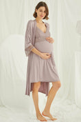 Load image into Gallery viewer, Shopymommy 18430 Lace Strappy Maternity & Nursing Nightgown With Robe
