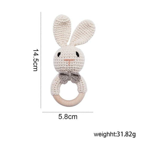 1pc Baby Teether Music Rattles for Kids Animal Crochet Rattle Elephant