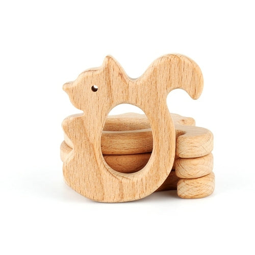 1pcs Wooden Baby Teether Animal Bpa Free Diy Pacifier Chain Necklace