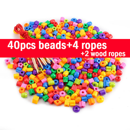 20/40pcs Primary Lacing Beads Educational Montessori Stringing Toy