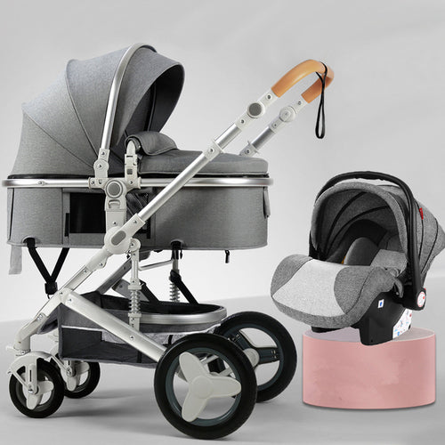 2021 High Landscape Baby Stroller 3 In 1 With Car Seat And Stroller