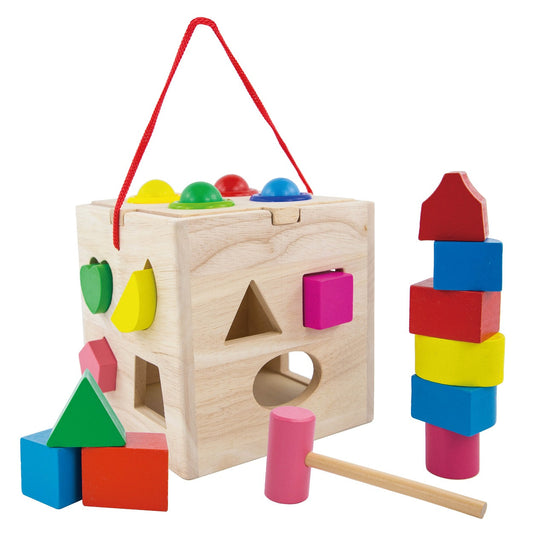 Wooden Activity Cube - Shapes and Blocks