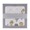 Load image into Gallery viewer, Hot Air Balloon and Northern Star Bamboo Muslin Newcastle Blanket
