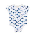 Load image into Gallery viewer, Smart Short Sleeve Bodysuit + Bib - Blue Whale
