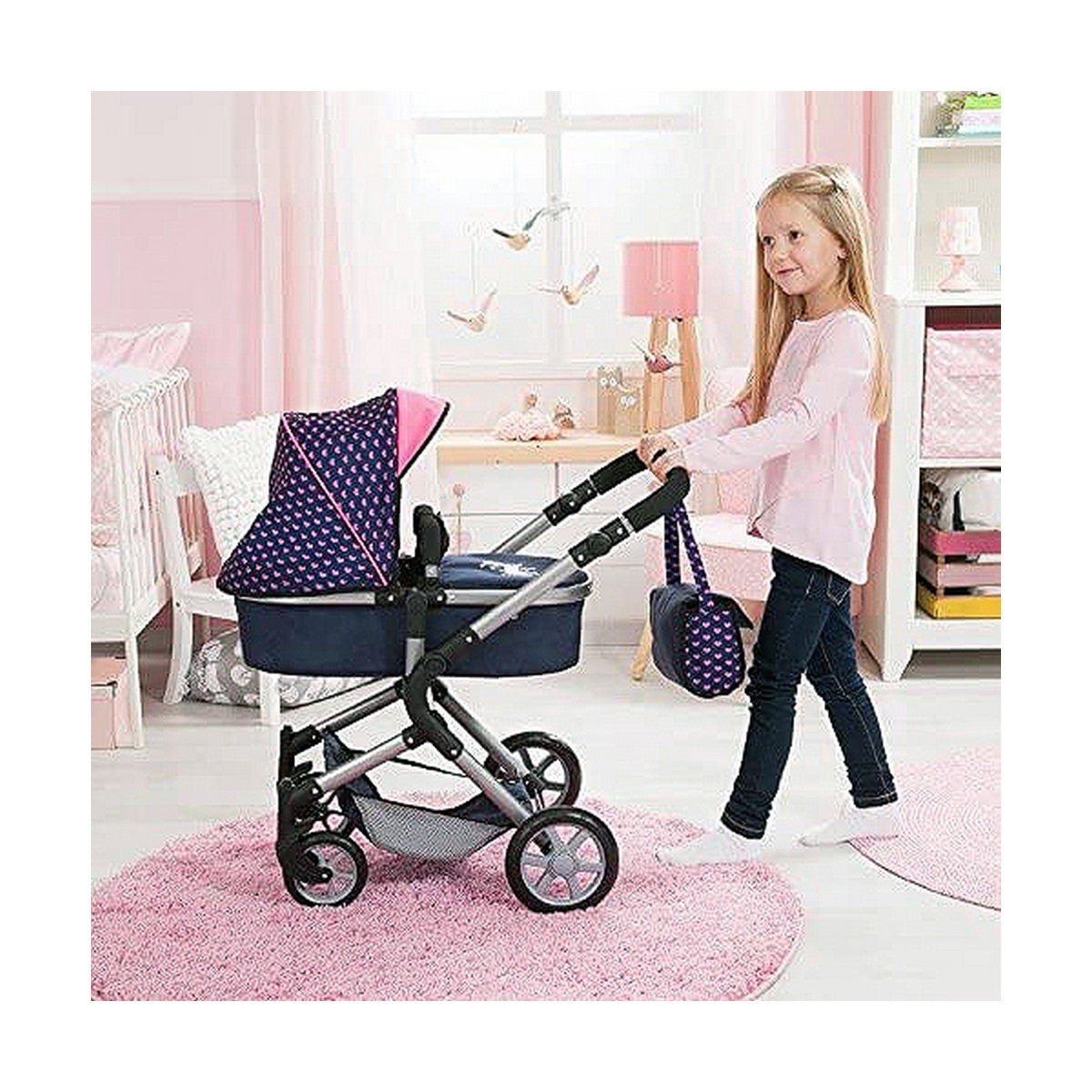 Doll Stroller Reig Combi Neo Pro Navy Blue 63 cm