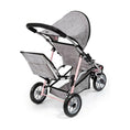 Load image into Gallery viewer, Doll Stroller Reig Grey Pink Wheels x 3 Twinned
