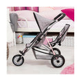 Load image into Gallery viewer, Doll Stroller Reig Grey Pink Wheels x 3 Twinned
