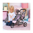 Load image into Gallery viewer, Doll Stroller Reig Grey Pink Wheels x 3 Twinned
