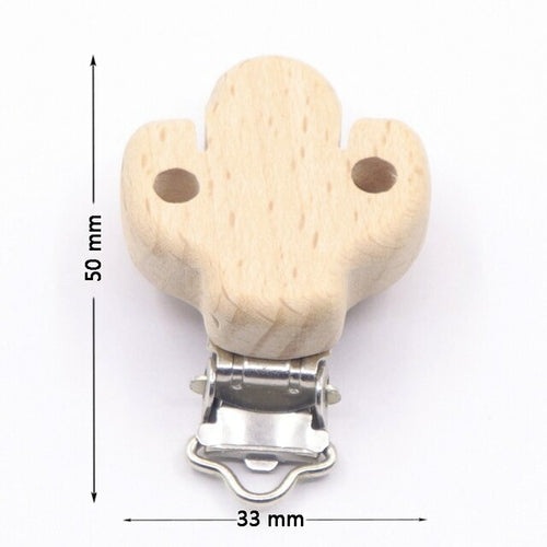 5pcs/lot Food Grade Beech Wooden Clip Animal Heart Shape Dummy Clip