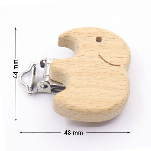 5pcs/lot Food Grade Beech Wooden Clip Animal Heart Shape Dummy Clip