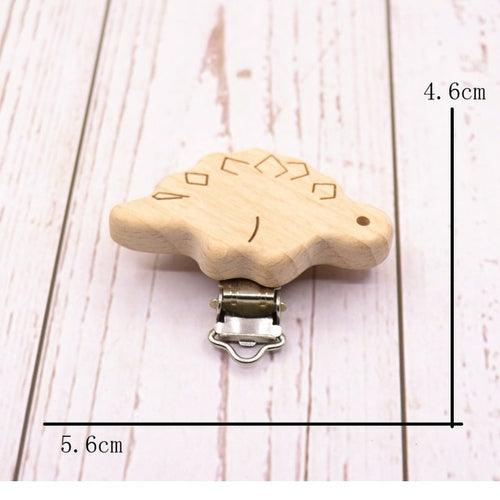 5pcs/lot Food Grade Beech Wooden Clip Animal Heart Shape Dummy Clip