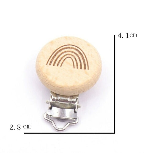 5pcs/lot Food Grade Beech Wooden Clip Animal Heart Shape Dummy Clip