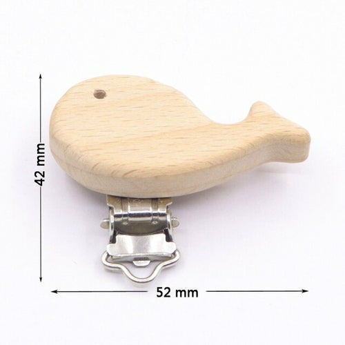 5pcs/lot Food Grade Beech Wooden Clip Animal Heart Shape Dummy Clip