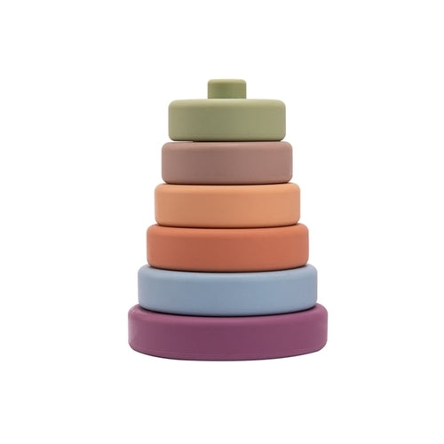 6pcs Baby Toy Soft Building Blocks Silicone Stacking Blocks Round