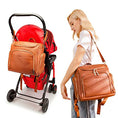 Load image into Gallery viewer, 7-in-1 Baby Diaper Bag Solid Pu Leather Mummy Maternity Bag Large
