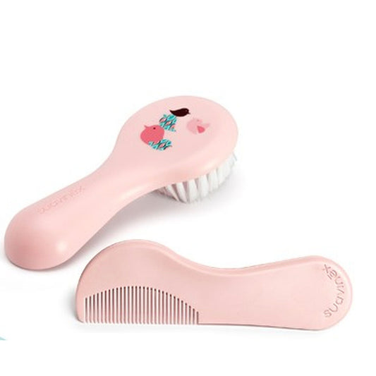 Set of combs/brushes Suavinex Hygge Baby Cepillo Rosa Pink 2 Units (2