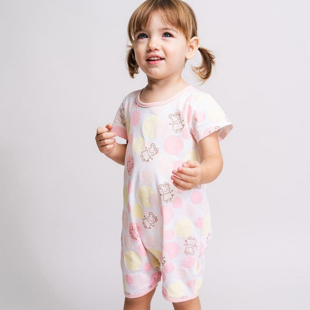 Baby's Short-sleeved Romper Suit Peppa Pig Pink