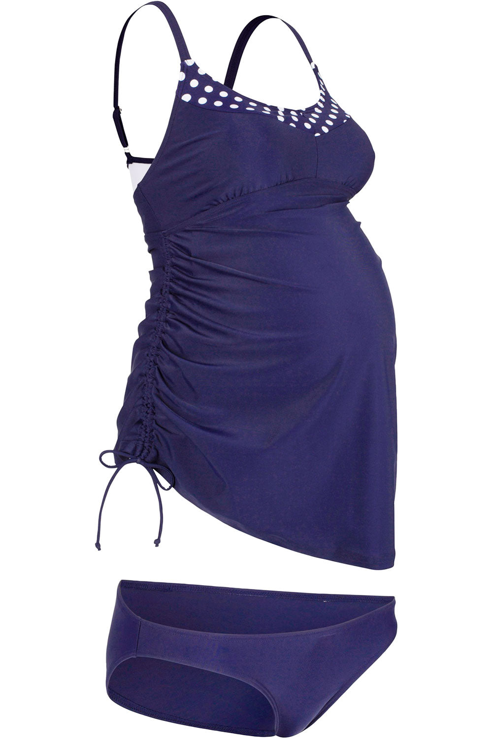 Blue Tank Top Maternity Swimsuit with Panty