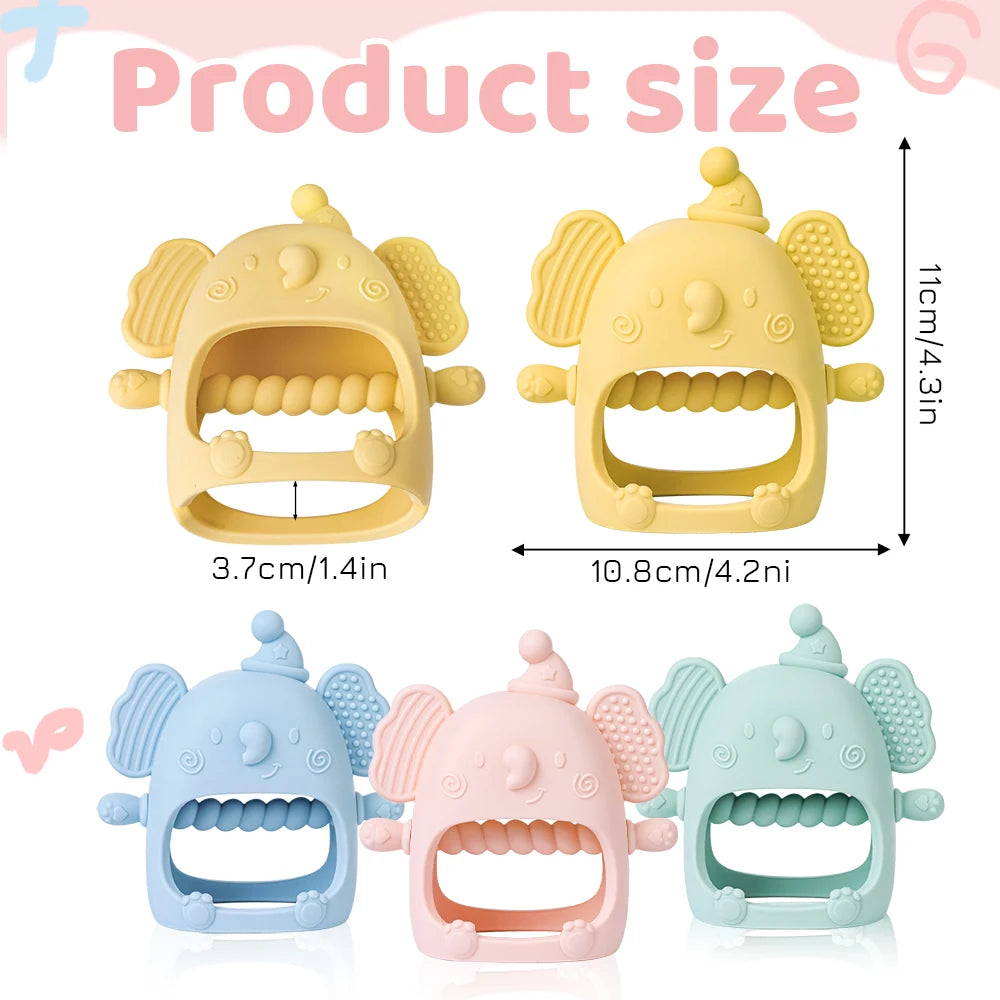 TYRY.HU Baby Silicone Teether Toys Cute Elephant Shape Teether Gum