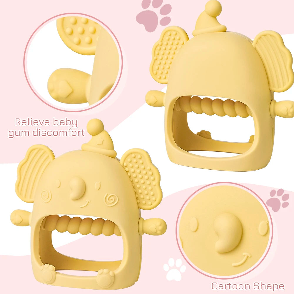 TYRY.HU Baby Silicone Teether Toys Cute Elephant Shape Teether Gum