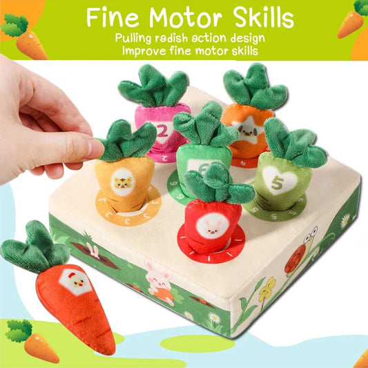 Montessori Carrot Pull Toddlers Toy, Numbers Colors Motor Skills Early