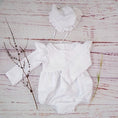 Load image into Gallery viewer, Cotton Newborn Onesie and Bonnet Set
