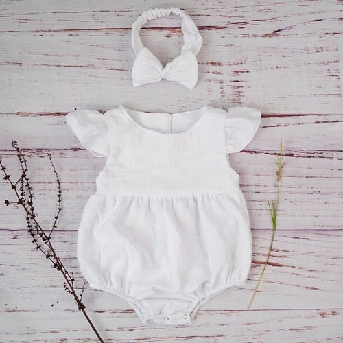 Cotton Newborn Onesie and Bonnet Set