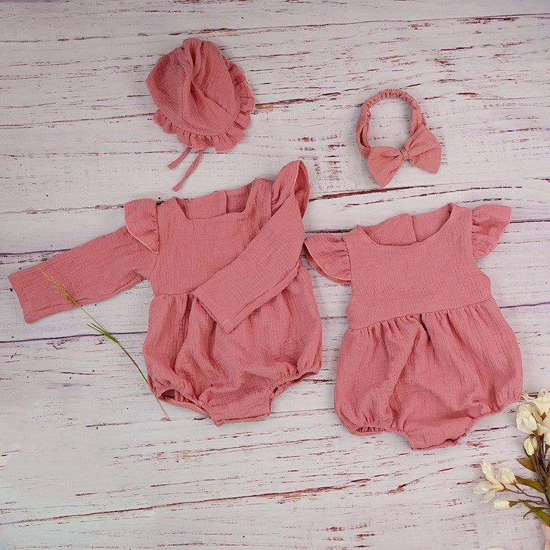 Cotton Newborn Onesie and Bonnet Set