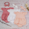 Load image into Gallery viewer, Cotton Newborn Onesie and Bonnet Set
