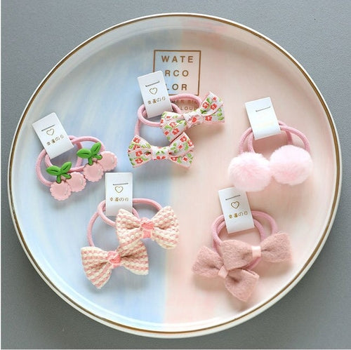 Baby Hair Band Girls Ties Bows Elastic Rubber Band Scrunchies