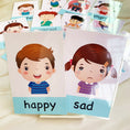 Load image into Gallery viewer, Baby Montessori Toys Emotion Weather Learning Card Cartoon English
