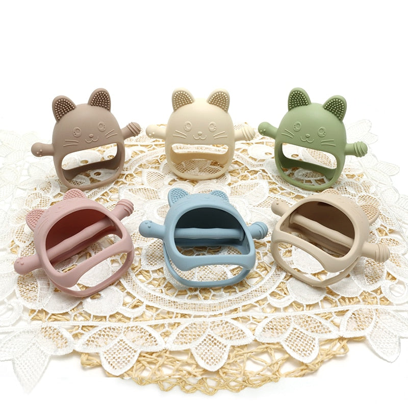 Baby Silicone Teether Gloves Pacifiers Kids Teething Toys Newborn