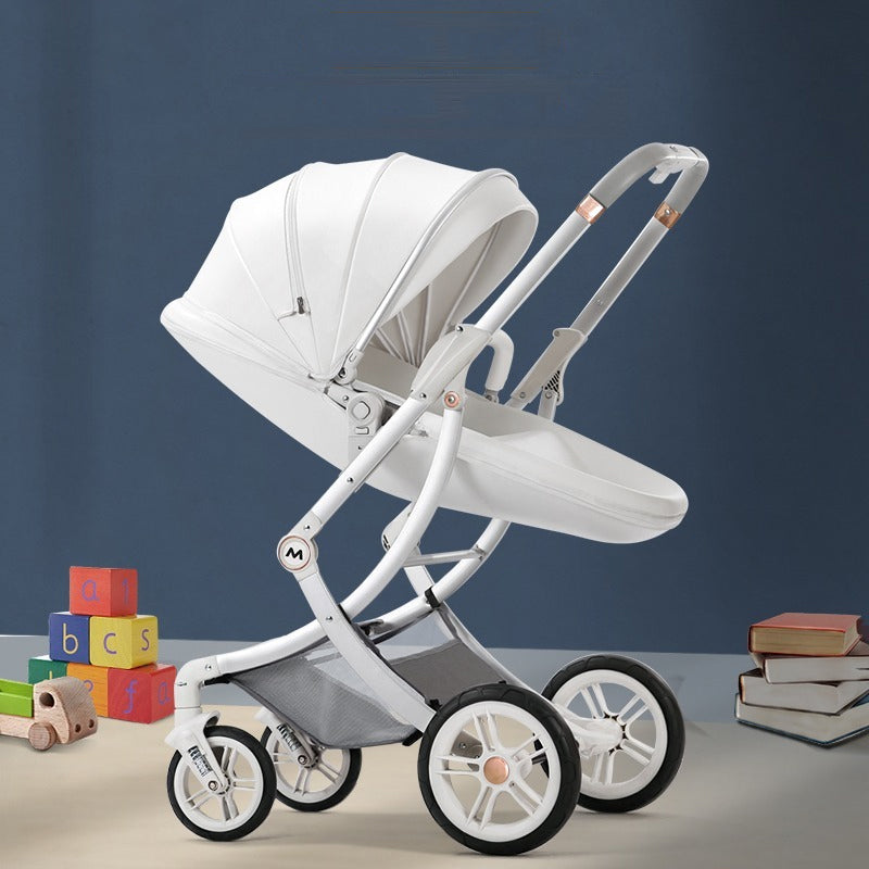 Baby Stroller 2in1/3 In 1,luxury Baby Carriage With Car Seat,eggshell