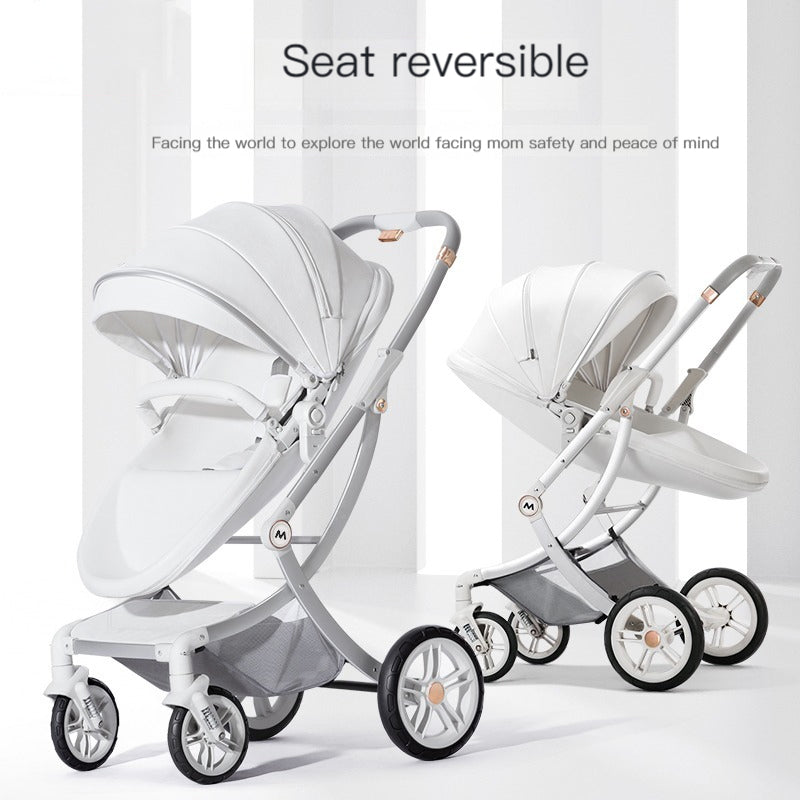 Baby Stroller 2in1/3 In 1,luxury Baby Carriage With Car Seat,eggshell