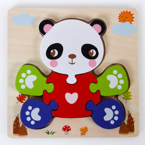 Baby Wooden Montessori Puzzle Child Game Wooden Puzzle 3d Cartoon