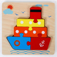 Load image into Gallery viewer, Baby Wooden Montessori Puzzle Child Game Wooden Puzzle 3d Cartoon
