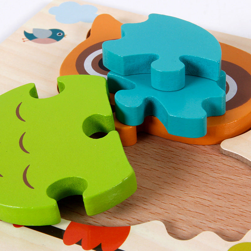 Baby Wooden Montessori Puzzle Child Game Wooden Puzzle 3d Cartoon