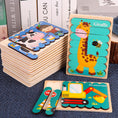 Load image into Gallery viewer, Baby Wooden Montessori Puzzle Child Game Wooden Puzzle 3d Cartoon
