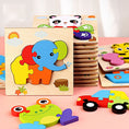 Load image into Gallery viewer, Baby Wooden Montessori Puzzle Child Game Wooden Puzzle 3d Cartoon
